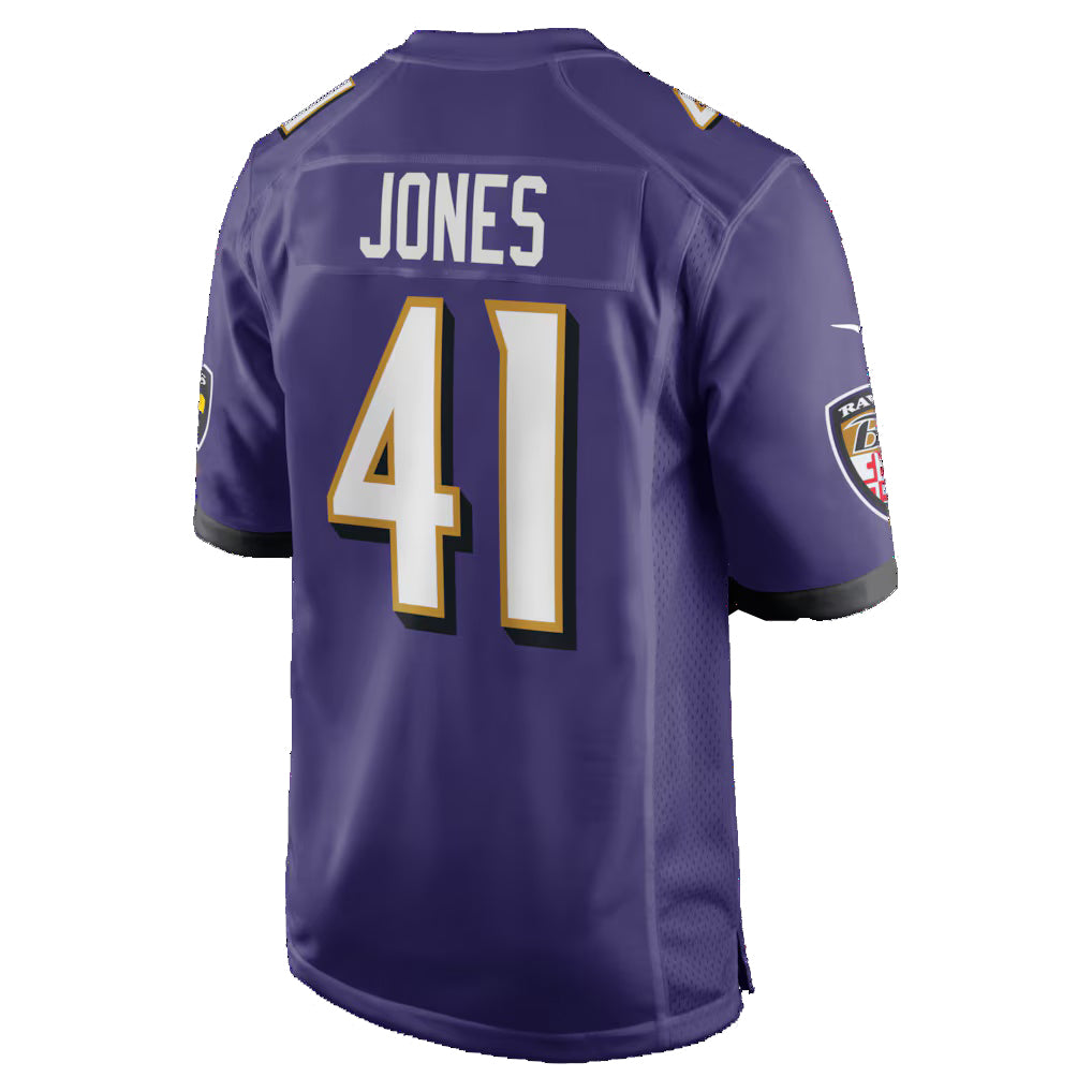 B.Ravens #41 Dre'Mont Jones Purple HeidiMiller Team Game Jersey