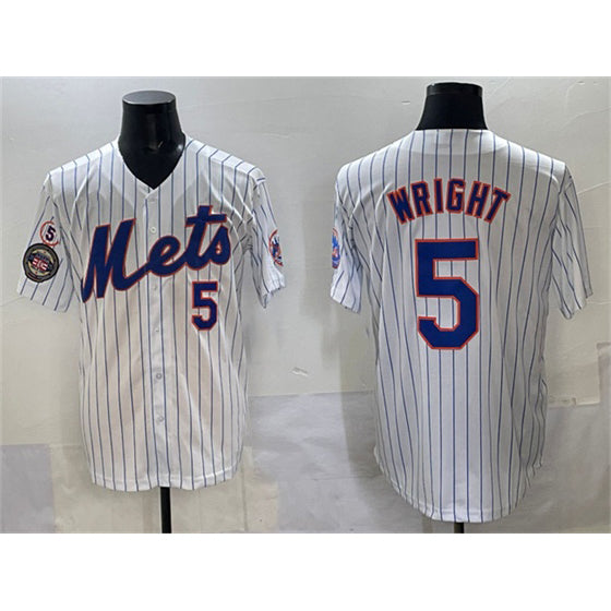 New York Mets #5 David Wright White HeidiMiller With Patch Stitched Jersey