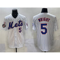 New York Mets #5 David Wright White HeidiMiller With Patch Stitched Jersey