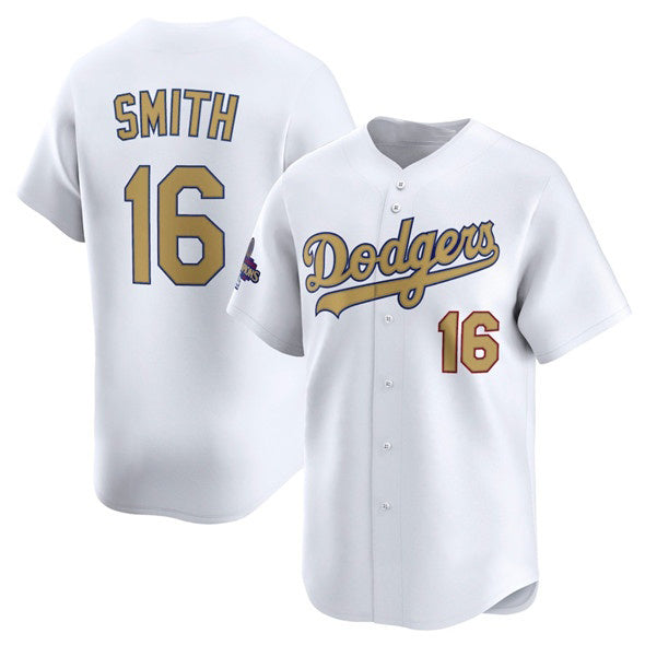 Los Angeles Dodgers #16 Will Smith White HeidiMiller 2025 Gold Collection Limited Stitched Jersey