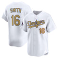 Los Angeles Dodgers #16 Will Smith White HeidiMiller 2025 Gold Collection Limited Stitched Jersey
