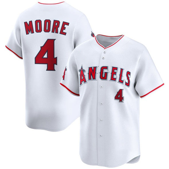 Los Angeles Angels #4 Christian Moore White HeidiMiller Home Limited Stitched Jersey