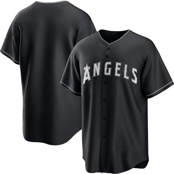 Los Angeles Angels Blank Black HeidiMiller Lights Out Limited Stitched Jersey