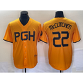 Pittsburgh Pirates #22 Andrew McCutchen Gold HeidiMiller 2023 City Connect Stitched Jersey