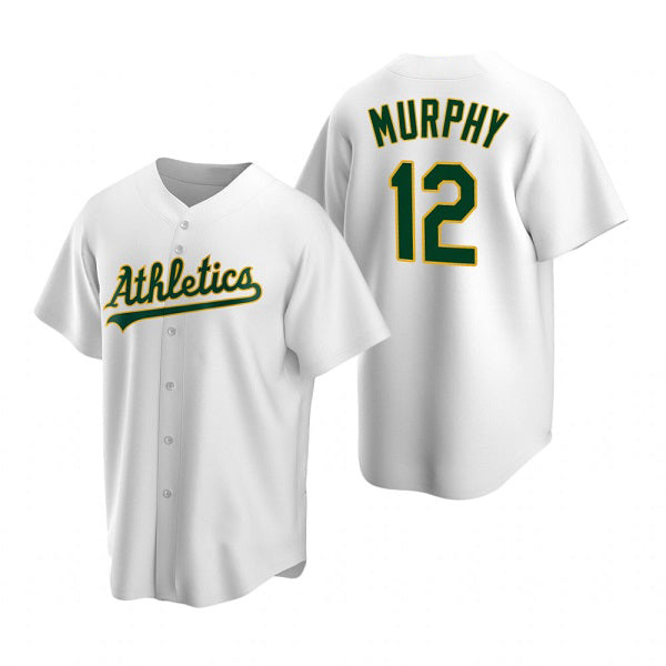 Oakland Athletics #12 Sean Murphy White HeidiMiller Cool Base Stitched Jersey