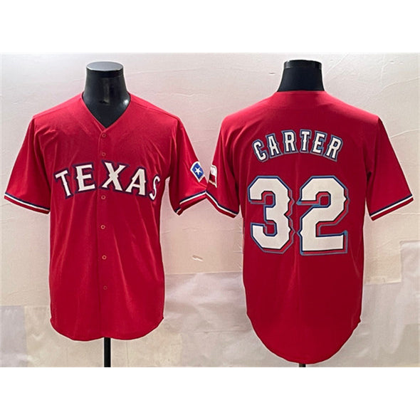 Texas Rangers #32 Evan Carter Red HeidiMiller Cool Base Stitched Jersey
