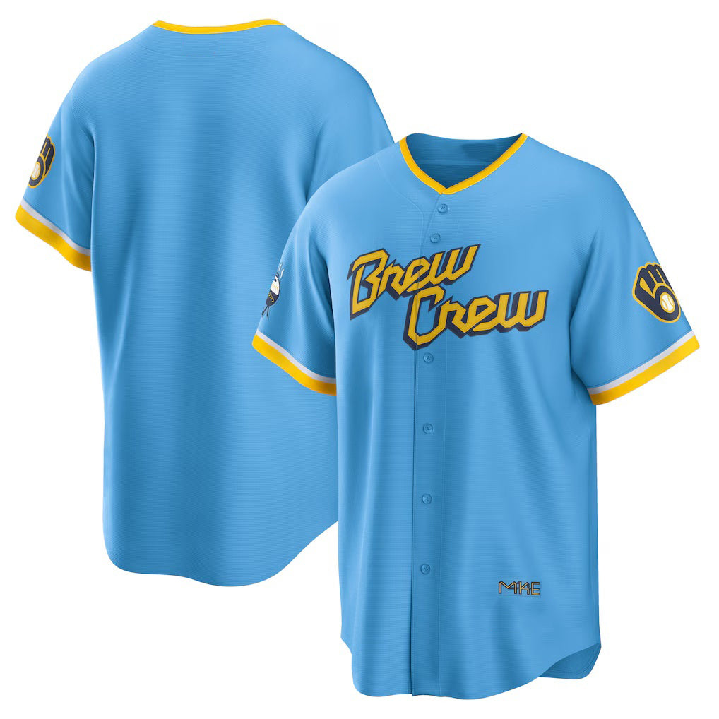 Milwaukee Brewers Powder Blue HeidiMiller City Connect Replica Team Jersey