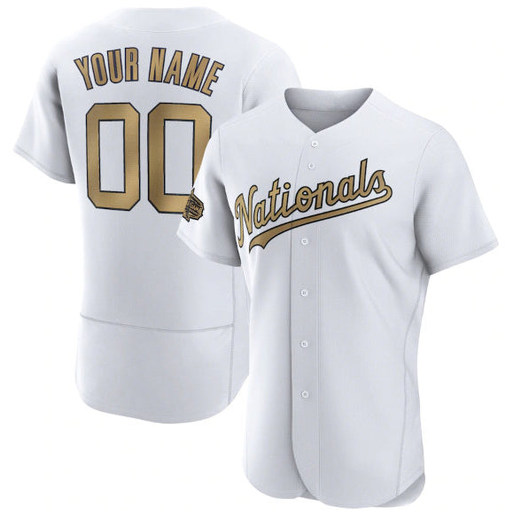 Custom Washington Nationals Active Player White HeidiMiller 2022 All-Star Flex Base Stitched Jersey