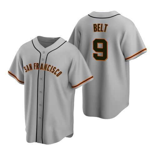 San Francisco Giants #9 Brandon Belt 2020 Grey HeidiMiller Jersey