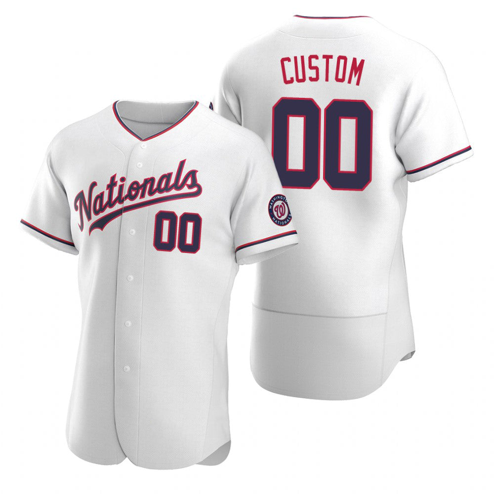 Custom Washington Nationals White HeidiMiller Stitched Flex Base Jersey