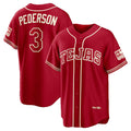 Texas Rangers #3 Joc Pederson Red HeidiMiller 2026 City Connect Stadium Jersey
