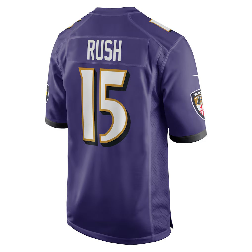 B.Ravens #15 Cooper Rush Purple HeidiMiller Team Game Jersey