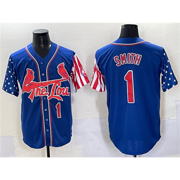 St. Louis Cardinals #1 Ozzie Smith Royal HeidiMiller Independence Day Vapor Premier Limited Stitched Jersey
