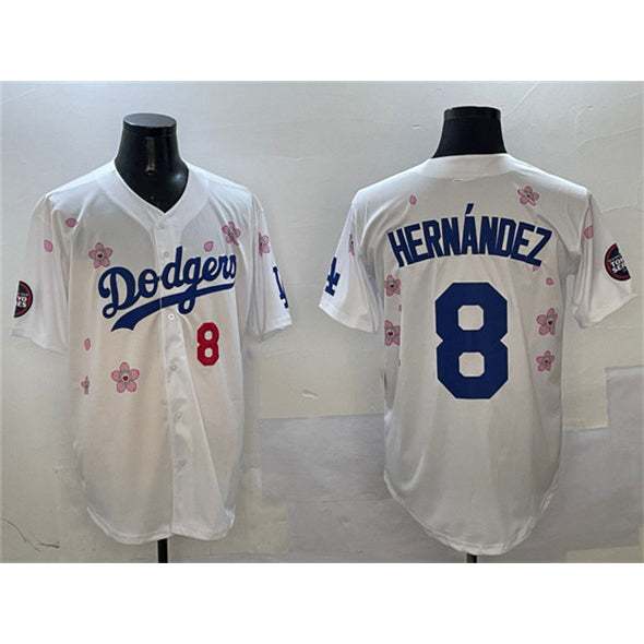 Los Angeles Dodgers #8 Enrique Hern¨¢ndez White HeidiMiller 2025 Tokyo Series Limited Stitched Jersey