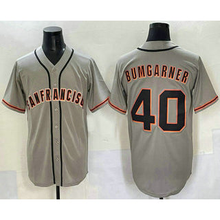 San Francisco Giants #40 Madison Bumgarner Grey HeidiMiller Cool Base Stitched Jersey