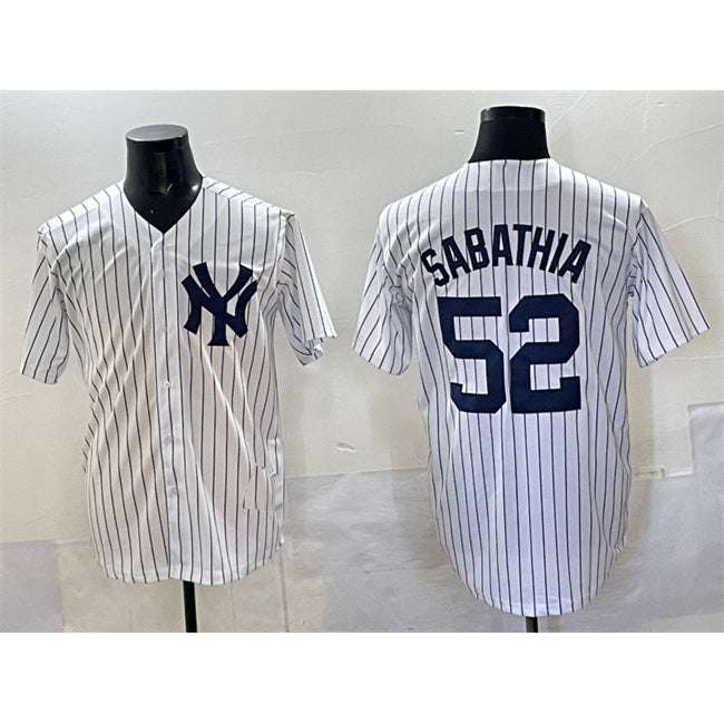 New York Yankees #52 C.C. Sabathia White HeidiMiller Cool Base Stitched Jersey