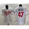Minnesota Twins #47 Edouard Julien White HeidiMiller Cool Base Stitched Jerseys