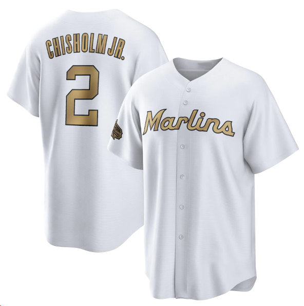 Miami Marlins #2 Jazz Chisholm Jr. White HeidiMiller 2022 All-Star Cool Base Stitched Jersey