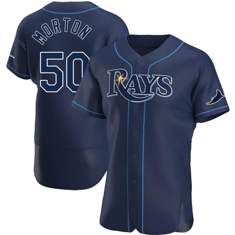 Tampa Bay Rays #50 Charlie Morton Navy HeidiMiller Alternate Jersey