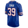 B.Bills #39 Tommy Doman Royal HeidiMiller Team Game Jersey