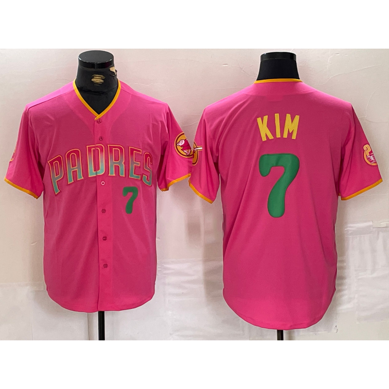 San Diego Padres #7 Ha Seong Kim Pink HeidiMiller Player Number Fashion Jersey