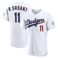 Los Angeles Dodgers #11 Roki Sasaki White HeidiMiller 2026 Gold Collection Authentic Jersey
