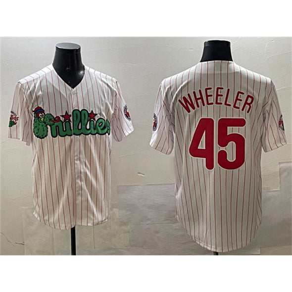 Philadelphia Phillies #45 Zack Wheeler White HeidiMiller Phanatic Cool Base Stitched Jersey