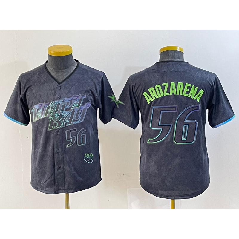 Tampa Bay Rays #56 Randy Arozarena Number Charcoal HeidiMiller 2024 City Connect Limited Stitched Jersey 2