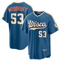 Milwaukee Brewers #53 Brandon Woodruff Mineral Blue HeidiMiller 2026 City Connect Stadium Jersey