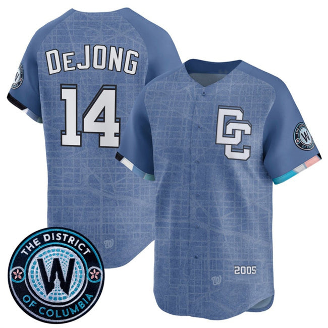 Washington Nationals #14 Paul DeJong Blue HeidiMiller 2025 City Connect Limited Stitched Jersey