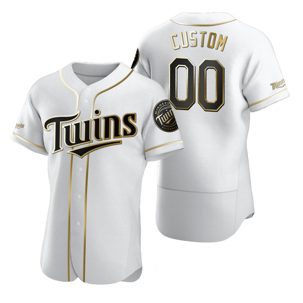 Custom Minnesota Twins White HeidiMiller Stitched Flex Base Golden Edition Jersey