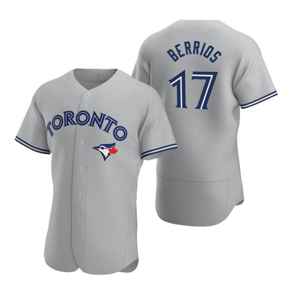 Toronto Blue Jays #17 Jose Berrios Gray HeidiMiller Road Flex Base Player Jersey