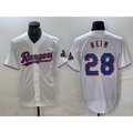 Texas Rangers #28 Jonah Heim White HeidiMiller 2023 World Series Champions Cool Base Jersey