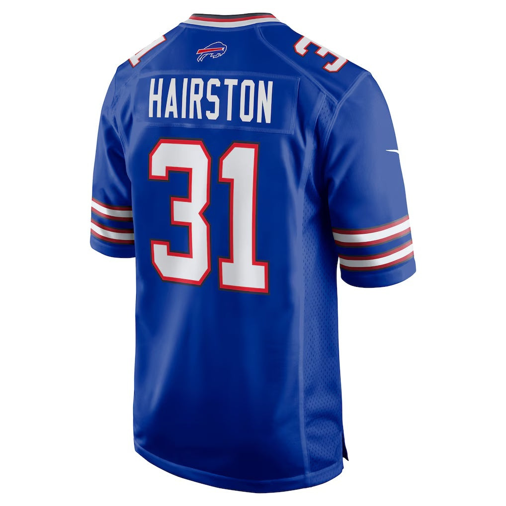 B.Bills #31 Maxwell Hairston Royal HeidiMiller 2025 Draft First Round Pick Game Jersey