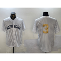 New York Yankees #3 Babe Ruth White HeidiMiller Pinstripe Without Name Fashion Cool Base Jersey 2