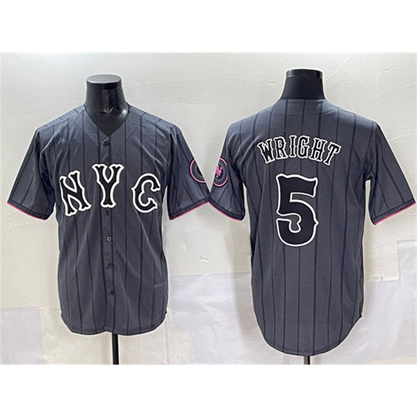 New York Mets #5 David Wright Navy HeidiMiller City Connect Stitched Jersey