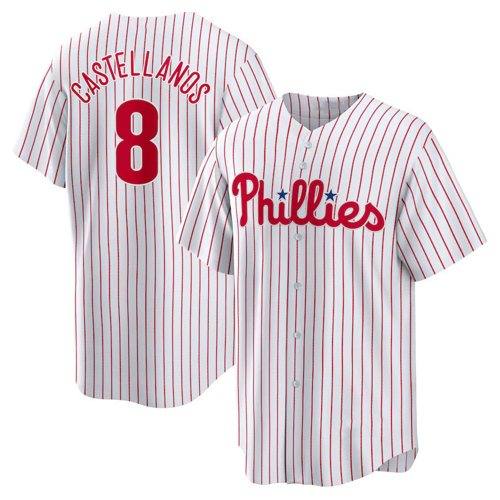Philadelphia Phillies #8 Nick Castellanos White HeidiMiller Replica Player Jersey
