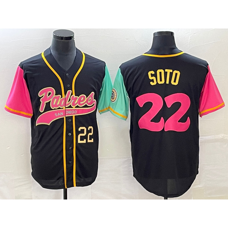 San Diego Padres #22 Juan Soto Number Black HeidiMiller NEW 2023 City Connect Cool Base Stitched Jersey
