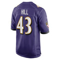 B.Ravens #43 Justice Hill Purple HeidiMiller Game Jersey