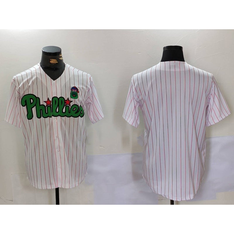 Philadelphia Phillies Blank White Green HeidiMiller Cool Base Stitched Jersey