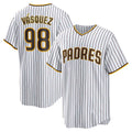 San Diego Padres #98 Randy Vasquez White HeidiMiller Home Replica Jersey