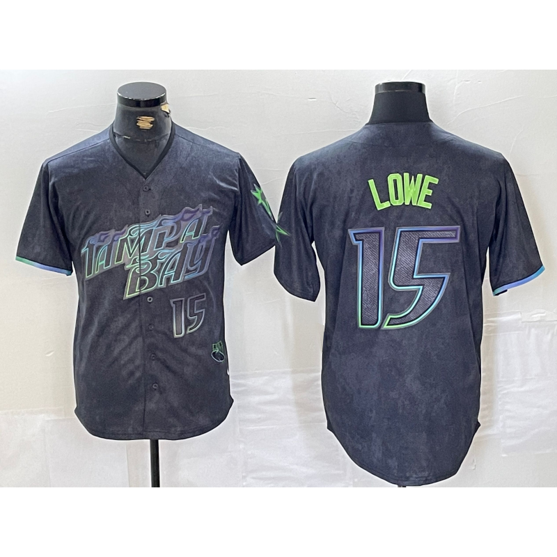 Tampa Bay Rays #15 Josh Lowe Number Charcoal HeidiMiller 2024 City Connect Limited Stitched Jersey 2