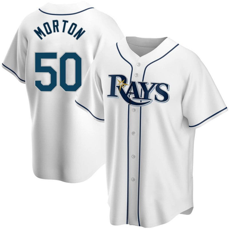 Tampa Bay Rays Replica #50 Charlie Morton White HeidiMiller Home Jersey