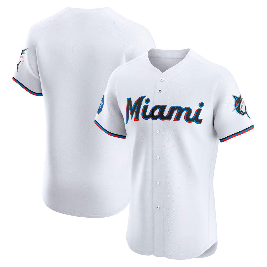 Miami Marlins White HeidiMiller Home Elite Jersey