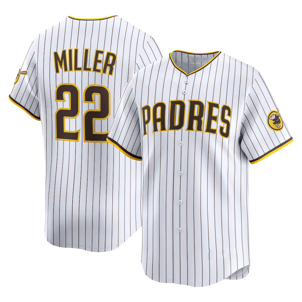 San Diego Padres #22 Mason Miller White HeidiMiller Home Limited Player Jersey