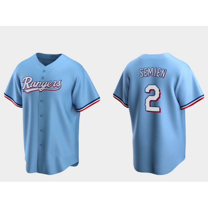 Texas Rangers #2 Marcus Semien Light Blue HeidiMiller Cool Base Stitched Jersey