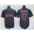 Los Angeles Angels #17 Shohei Ohtani Lights Out Black HeidiMiller Fashion Cool base Jersey