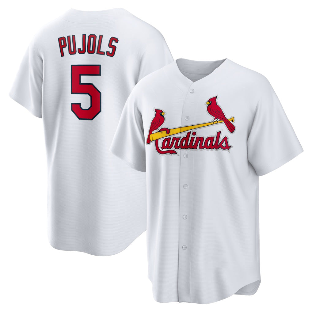 St. Louis Cardinals #5 Albert Pujols White HeidiMiller Home Retired Player Replica Jersey