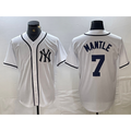 New York Yankees #7 Mickey Mantle White HeidiMiller Fashion Cool Base Jersey