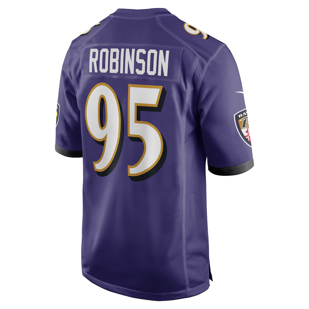 B.Ravens #95 Tavius Robinson Purple HeidiMiller Team Game Jersey